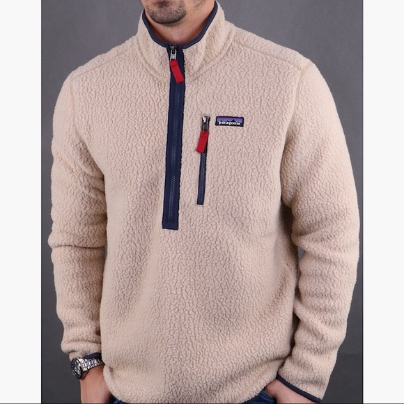 PATAGONIA RETRO PILE PULLOVER JACKET EL CAP KHAKI - Picture 2 of 8